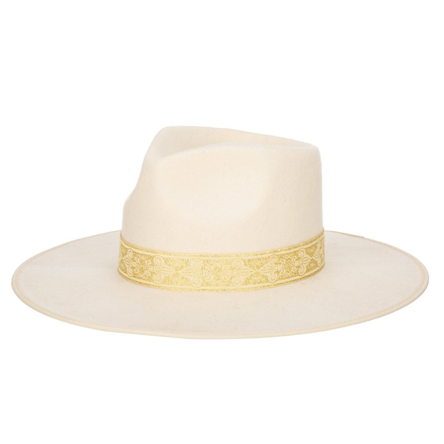 Women San Diego Hat | Love At First Sight- Women'S Wool Felt Fedora Gold Jacquard Band