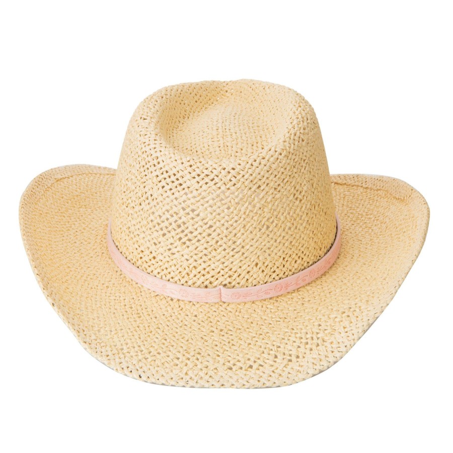 Kids San Diego Hat | Kids Woven Cowboy With Embossed Floral Faux Leather Trim