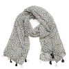 Women San Diego Hat Scarves | Rain Or Shine-Light Weight Woven Black And White Rainbow Scarf