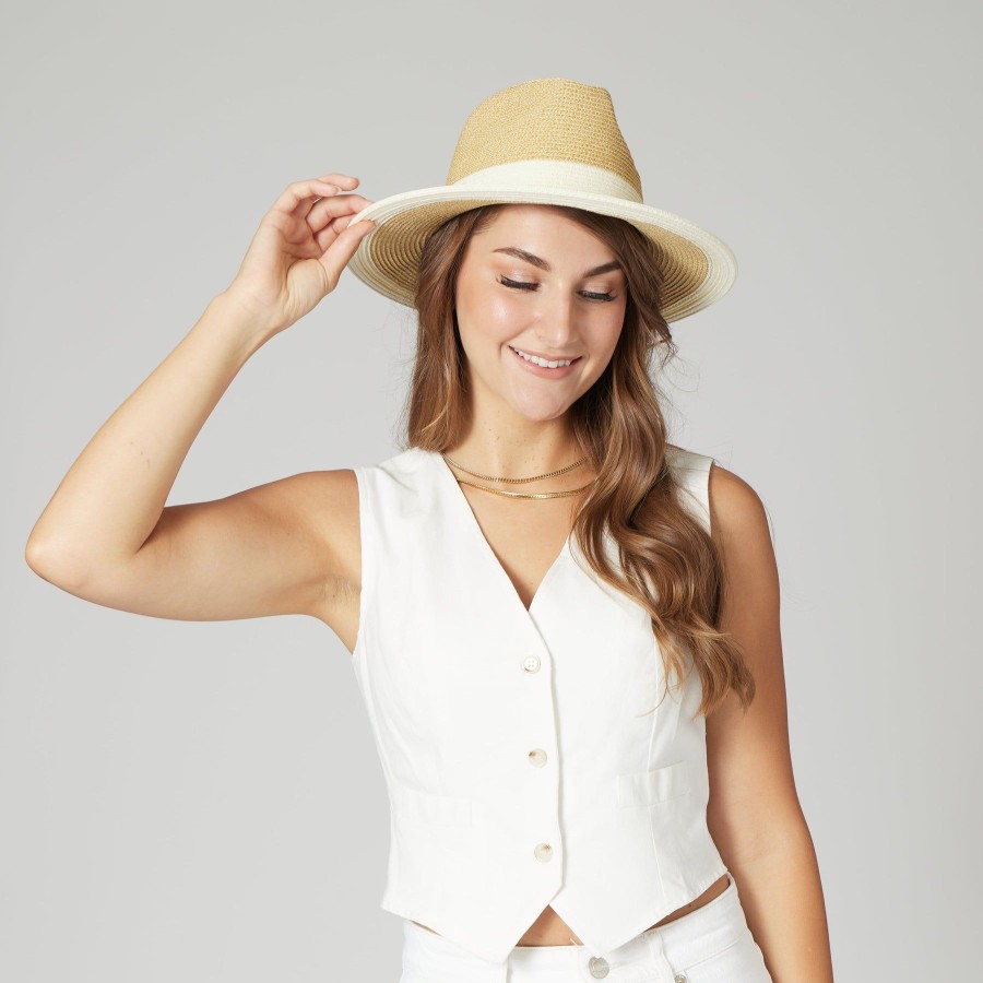 Women San Diego Hat | Women'S Water Repellent Striped Fedora