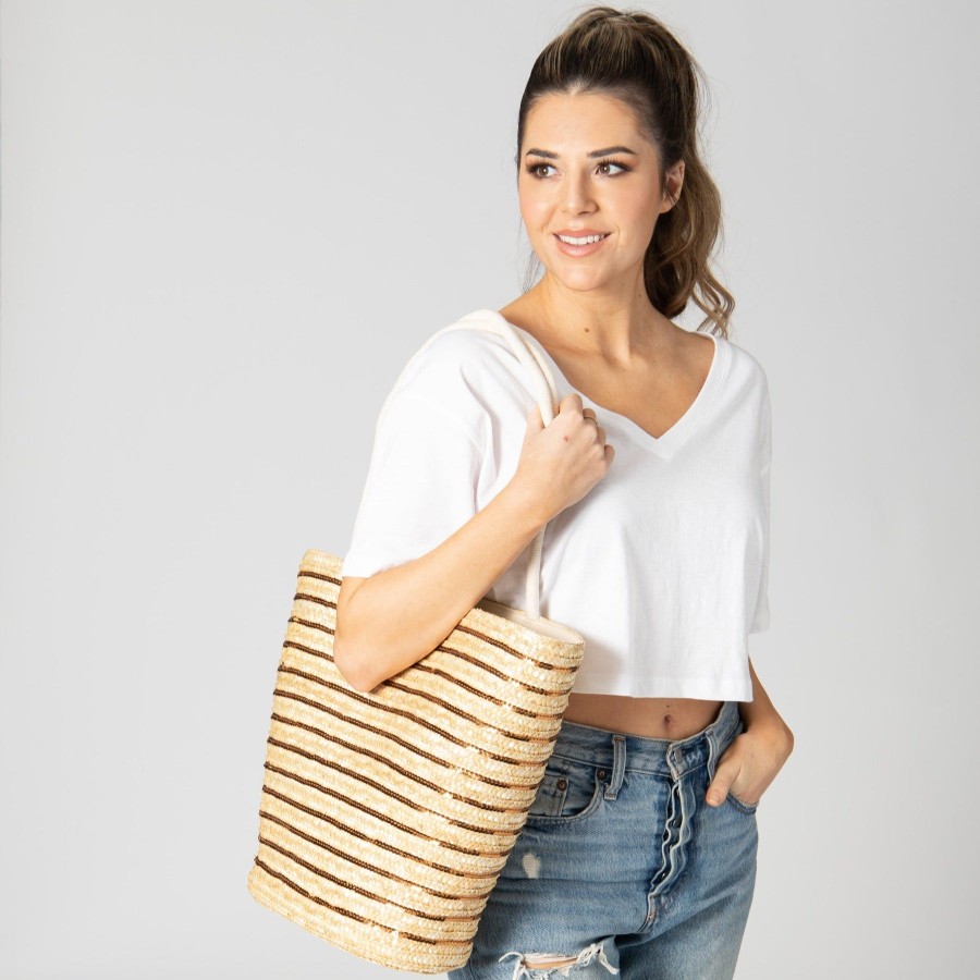 Women San Diego Hat Hat Care | Goldie Woven Tote