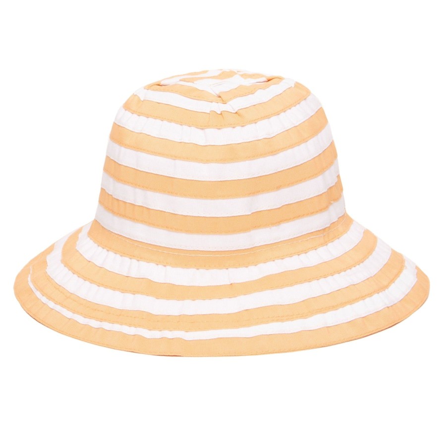 Kids San Diego Hat | Kids Striped Ribbon Bucket Hat With Chin Strap