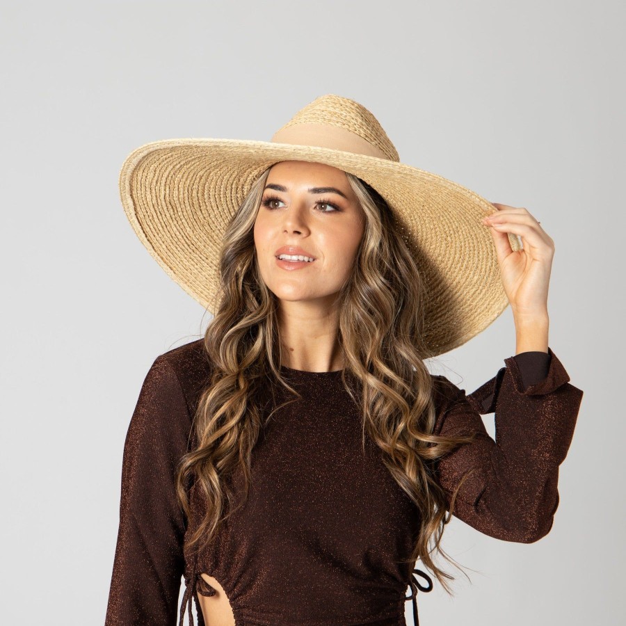 Women San Diego Hat | Women'S Raffa Braid Wide Brim Fedora With Suede Band