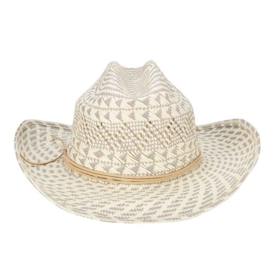 Women San Diego Hat | Back West-Woven Distressed Cowboy With Faux Suede Band