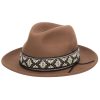 Men San Diego Hat | Men'S Wool Felt Fedora With Textured Jacquard Band