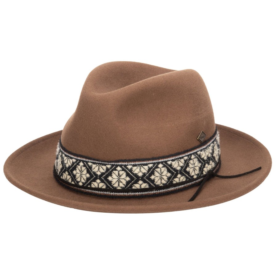 Men San Diego Hat | Men'S Wool Felt Fedora With Textured Jacquard Band