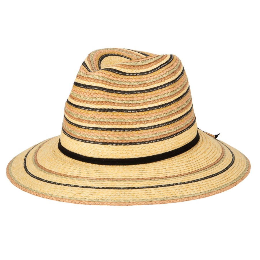 Women San Diego Hat | Paradise-Paperbraid Multi Striped Fedora