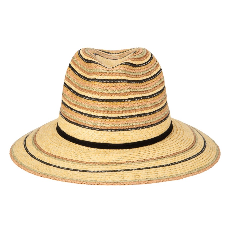 Women San Diego Hat | Paradise-Paperbraid Multi Striped Fedora