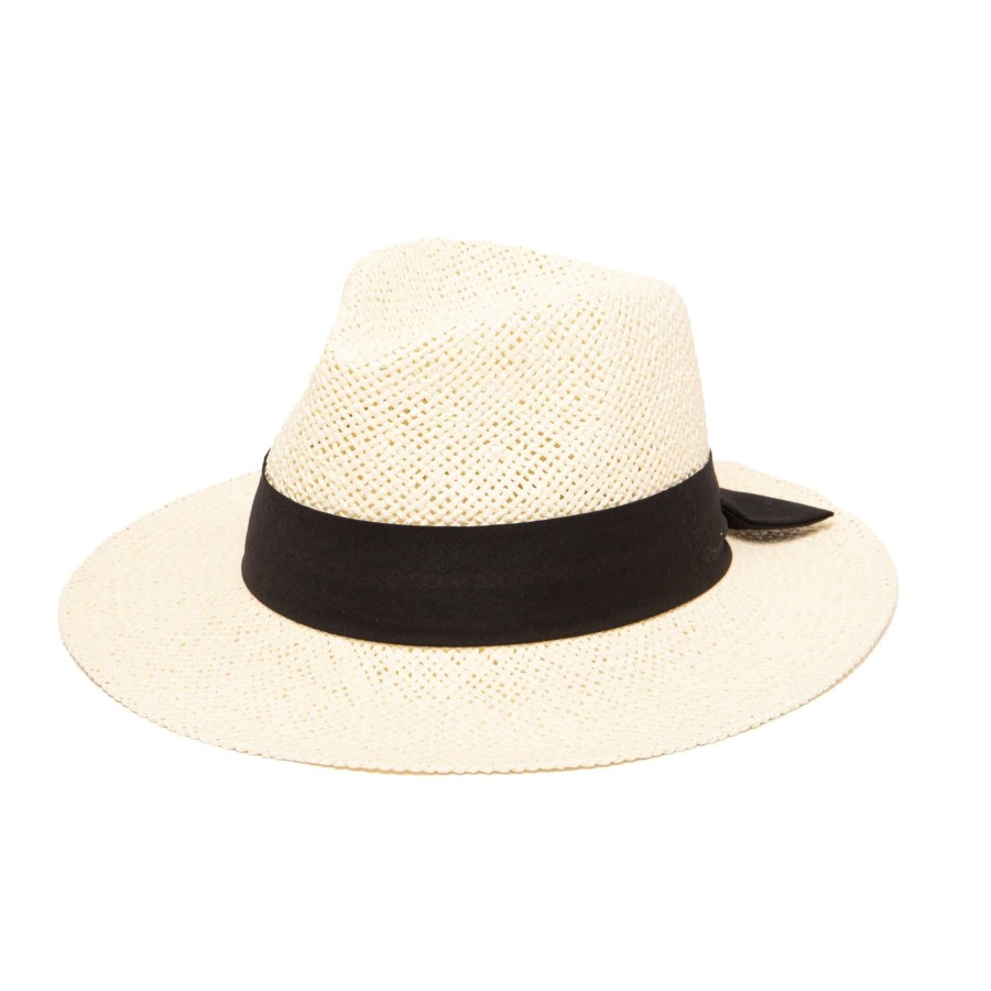 Women San Diego Hat | Women'S Woven Paper Fedora With Back Knot Band