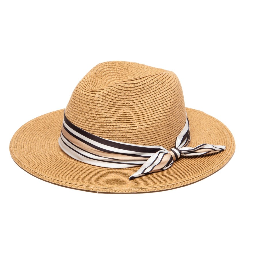 Women San Diego Hat | Women'S Ultrabraid Fedora Removable Silky Scarf