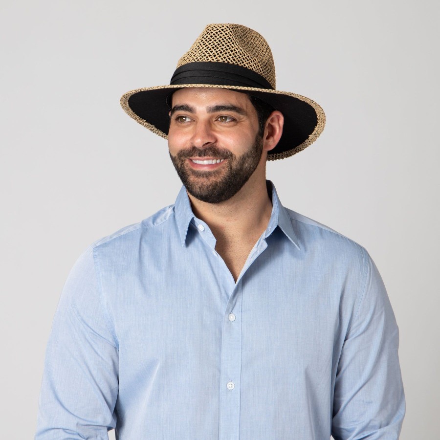 Men San Diego Hat | Mens Rush Straw Wide Brim Fedora