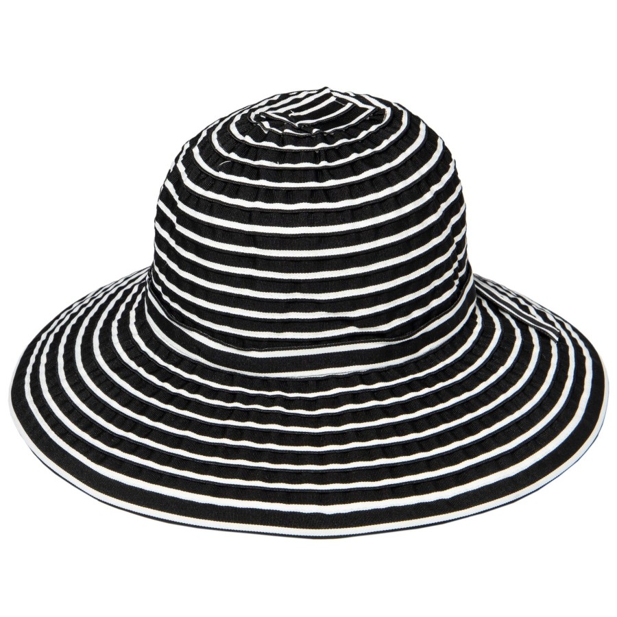 Women San Diego Hat | Women'S Striped Sun Brim W/Ribbon (Rbm207)