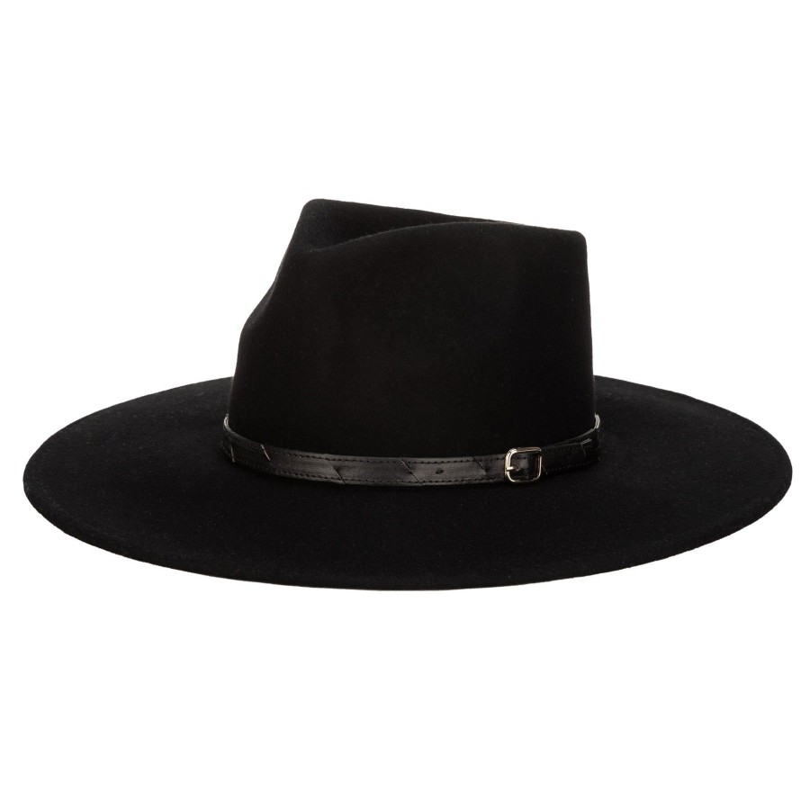 Women San Diego Hat | Flameworthy-Women'S Felt Fedora W/Belted Sliced Band