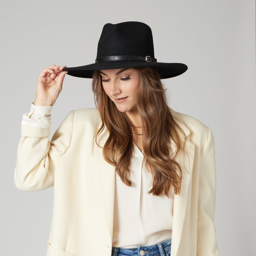 Women San Diego Hat | Flameworthy-Women'S Felt Fedora W/Belted Sliced Band