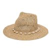 Women San Diego Hat | Women'S Seagrass Fedora With Gold Plated Shell Band