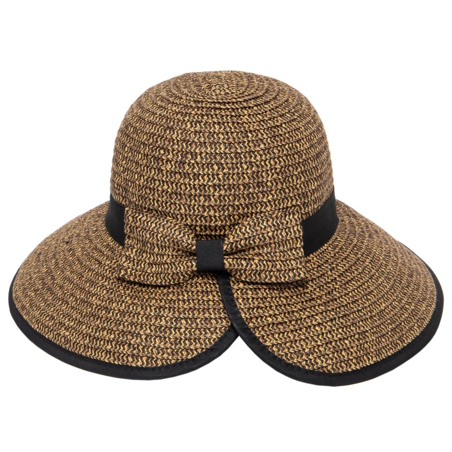 Women San Diego Hat | Women'S Contrasting Edged Sun Brim Hat With Back Bow