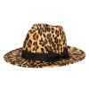 Women San Diego Hat | Faux Felt Leopard Print Fedora