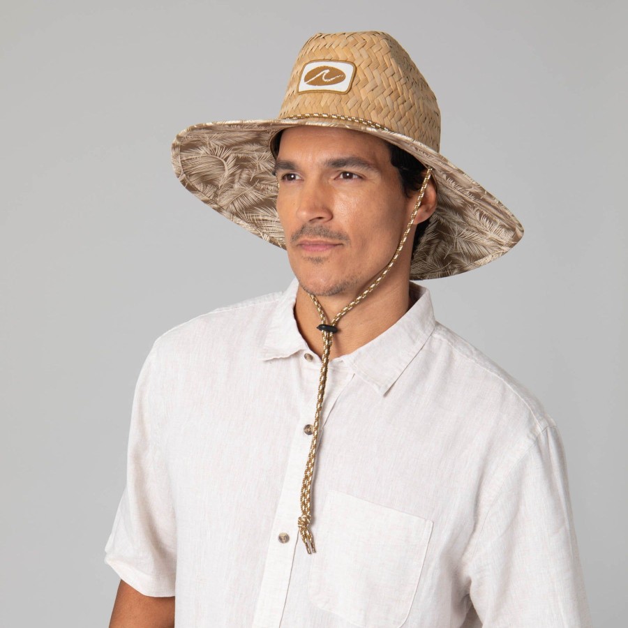 Men San Diego Hat | Mens Rush Straw Lifeguard With Tropical Palm Leaf Under-Brim