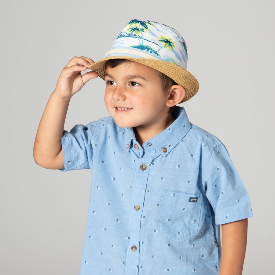 Kids San Diego Hat | 2-4 Yr Kid'S Paperbraid Fedora With Tropical Print