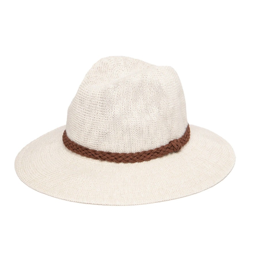 Women San Diego Hat | Women'S Knit Fedora With Braided Faux Suede Trim