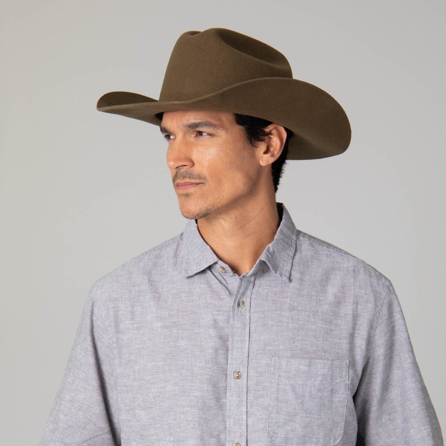 Men San Diego Hat | Black Label Wool Felt Cattleman'S Crease Cowboy