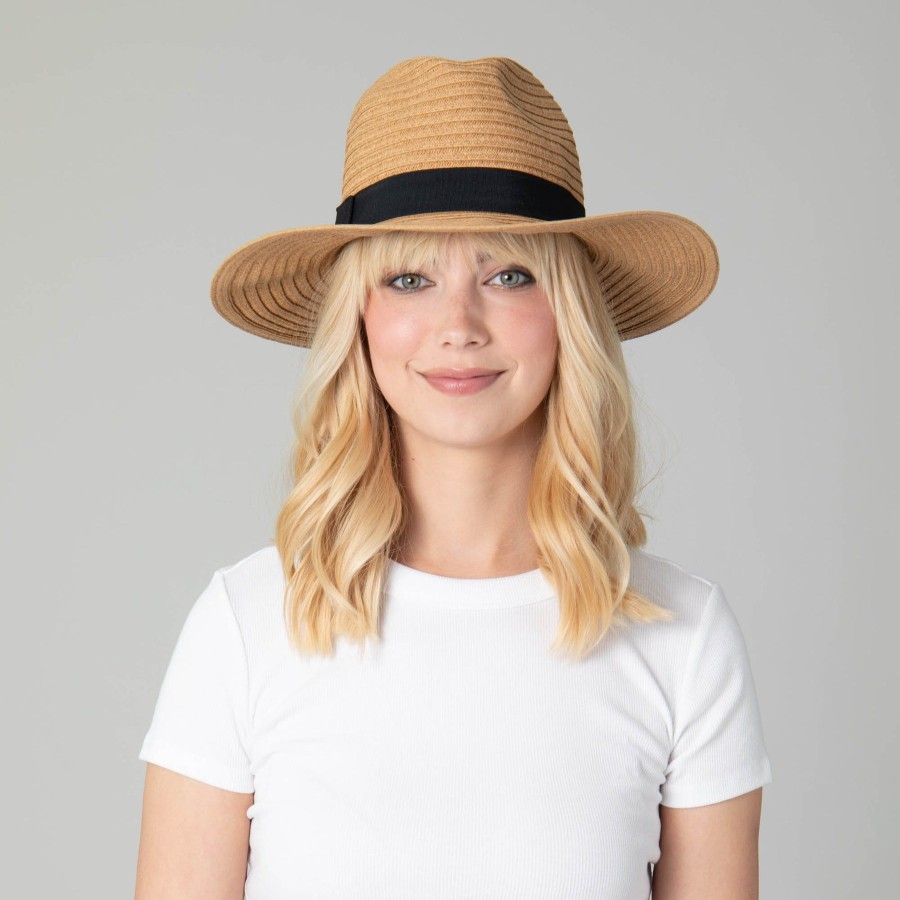 Women San Diego Hat | Women'S Paper Braided Fedora With A Bow Band