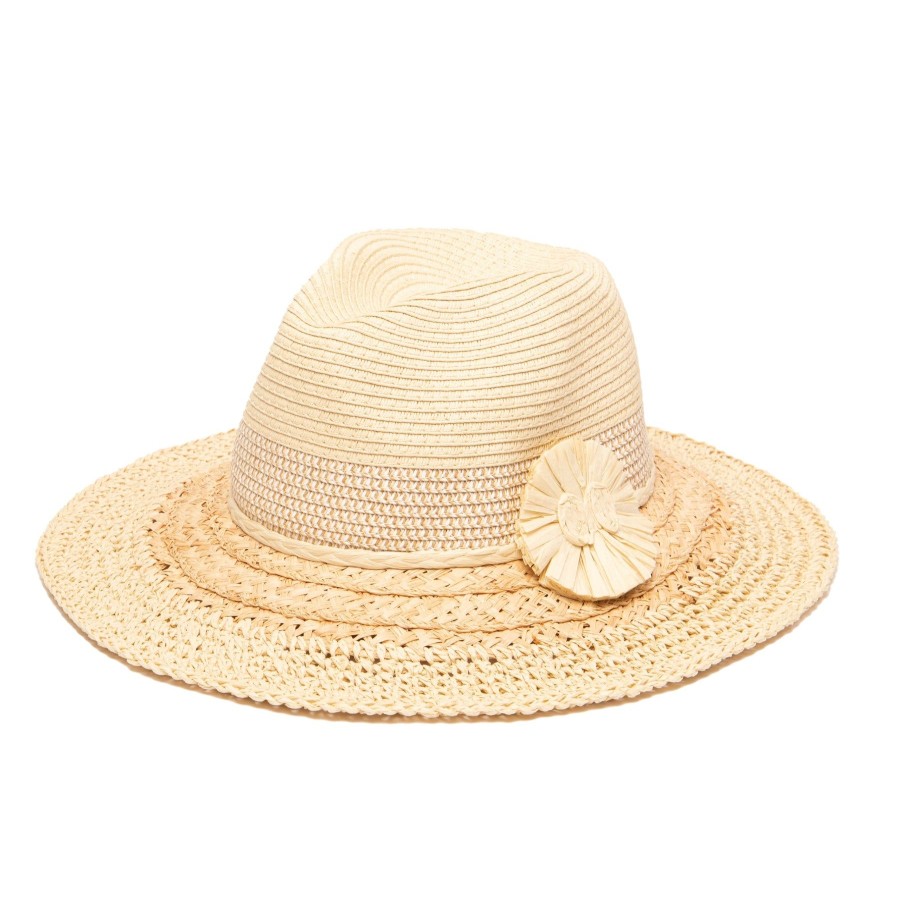 Women San Diego Hat | Flora Mixed Braid Fedora