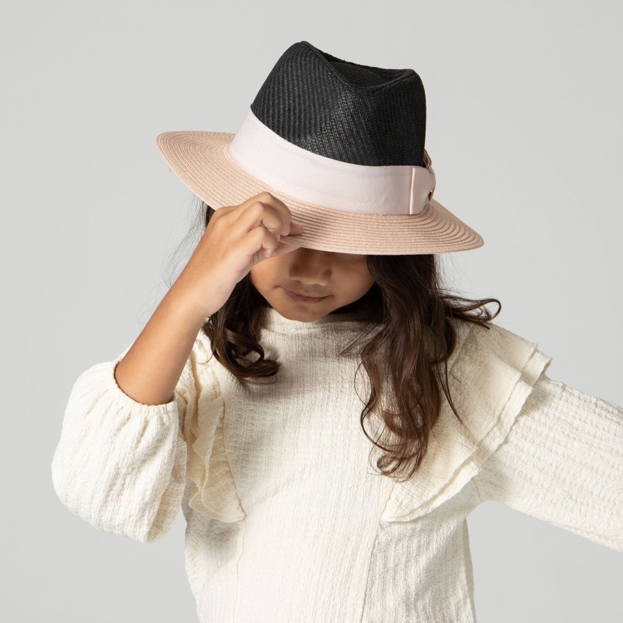 Kids San Diego Hat | Kid Paper Color Blocked Fedora