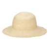 Women San Diego Hat | Naturalist-Palm Straw Bucket With Raw Edge