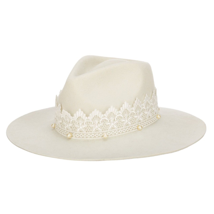 Women San Diego Hat | Now & Forever-Women'S Felt Cowboy W/Lace & Pearls