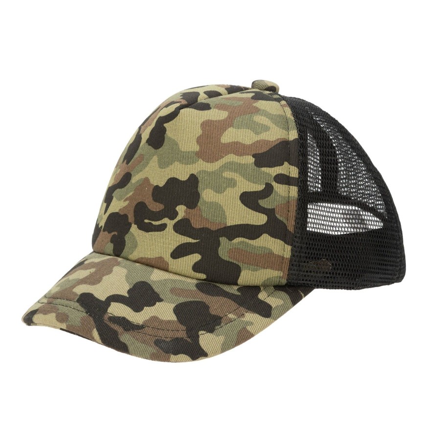 Kids San Diego Hat | Camo Cut & Sew Trucker Hat With All Over Camo Print And Mesh Backing