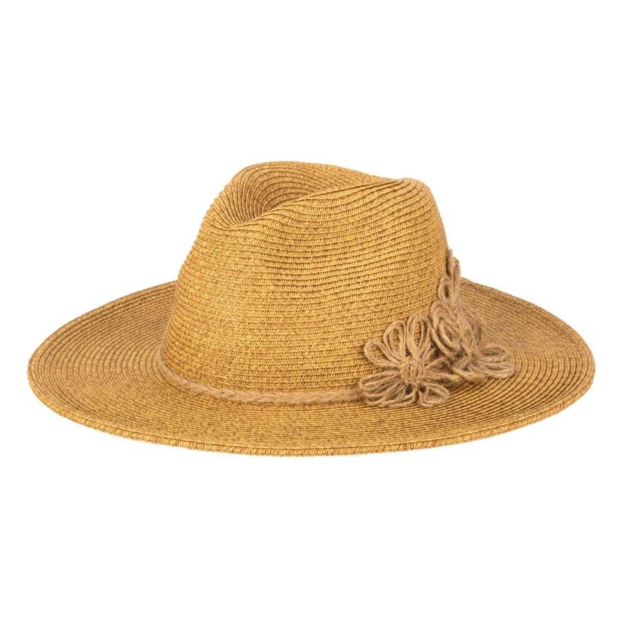 Women San Diego Hat | Naturally Sweet-Womens Ultrabraid Fedora With Floral Details