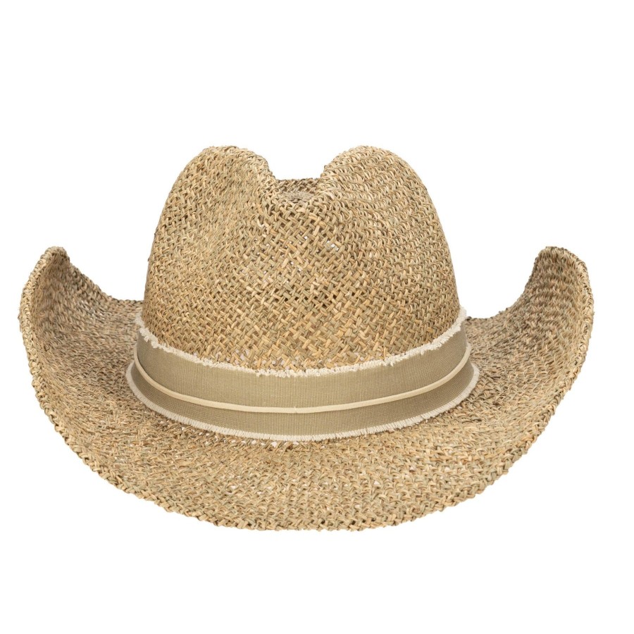 Women San Diego Hat | Rooted-Seagrass Cowboy With Distressed Band