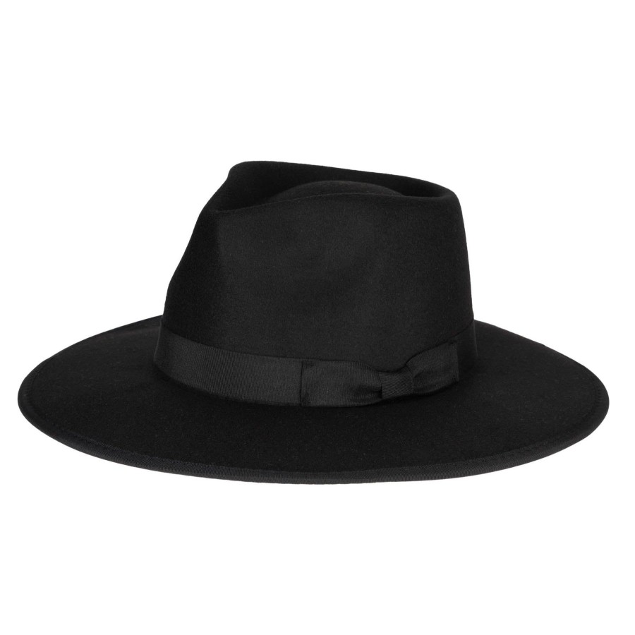 Women San Diego Hat | Classic Brim Fedora With Flat Grosgrain Bow And Band