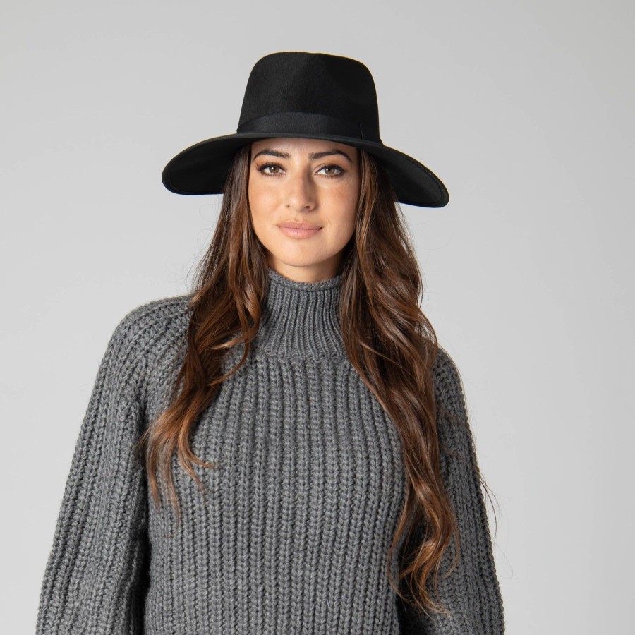 Women San Diego Hat | Classic Brim Fedora With Flat Grosgrain Bow And Band