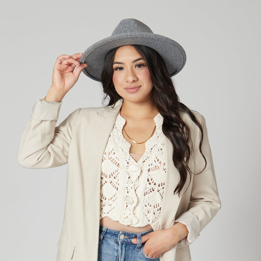 Women San Diego Hat | Women'S Faux Felt Fedora With Leather Band