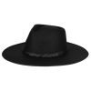 Women San Diego Hat | Faux Felt Fedora With Half Braided Faux Leather Band