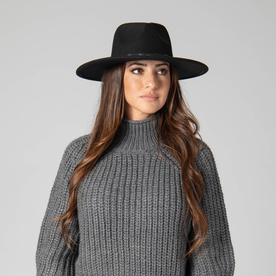 Women San Diego Hat | Faux Felt Fedora With Half Braided Faux Leather Band