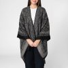 Women San Diego Hat Ponchos | Reese-Womens Jacquard Snake Open Front Poncho