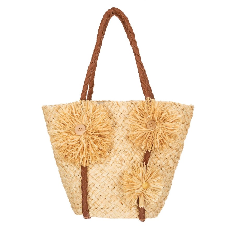 Women San Diego Hat Bags | Blissful-Straw Hand Bag With Straw Embellishments