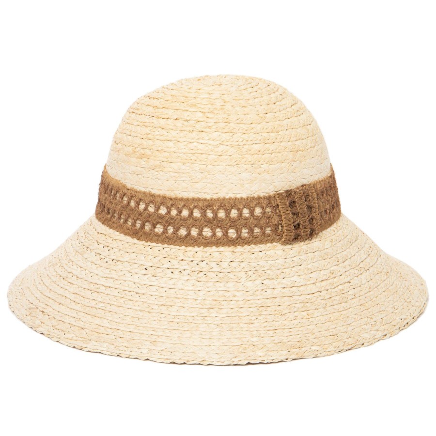 Women San Diego Hat | Waterfront Women'S Raffia Braided Bucket Sun Hat