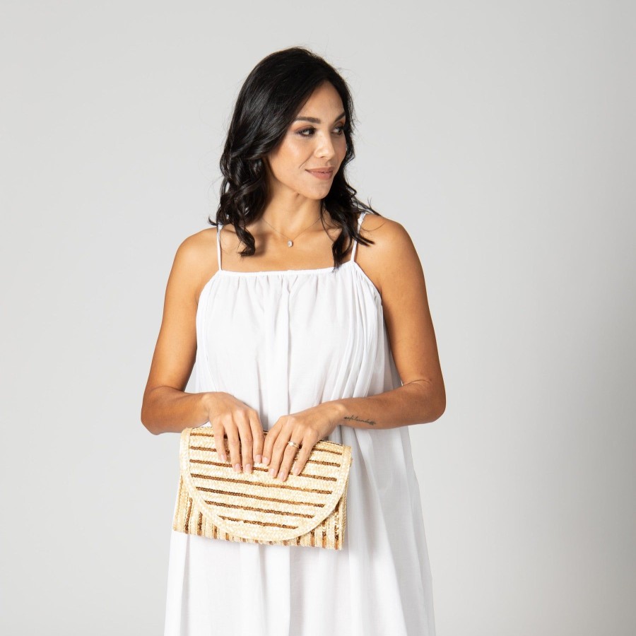 Women San Diego Hat Bags | Goldie Woven Clutch