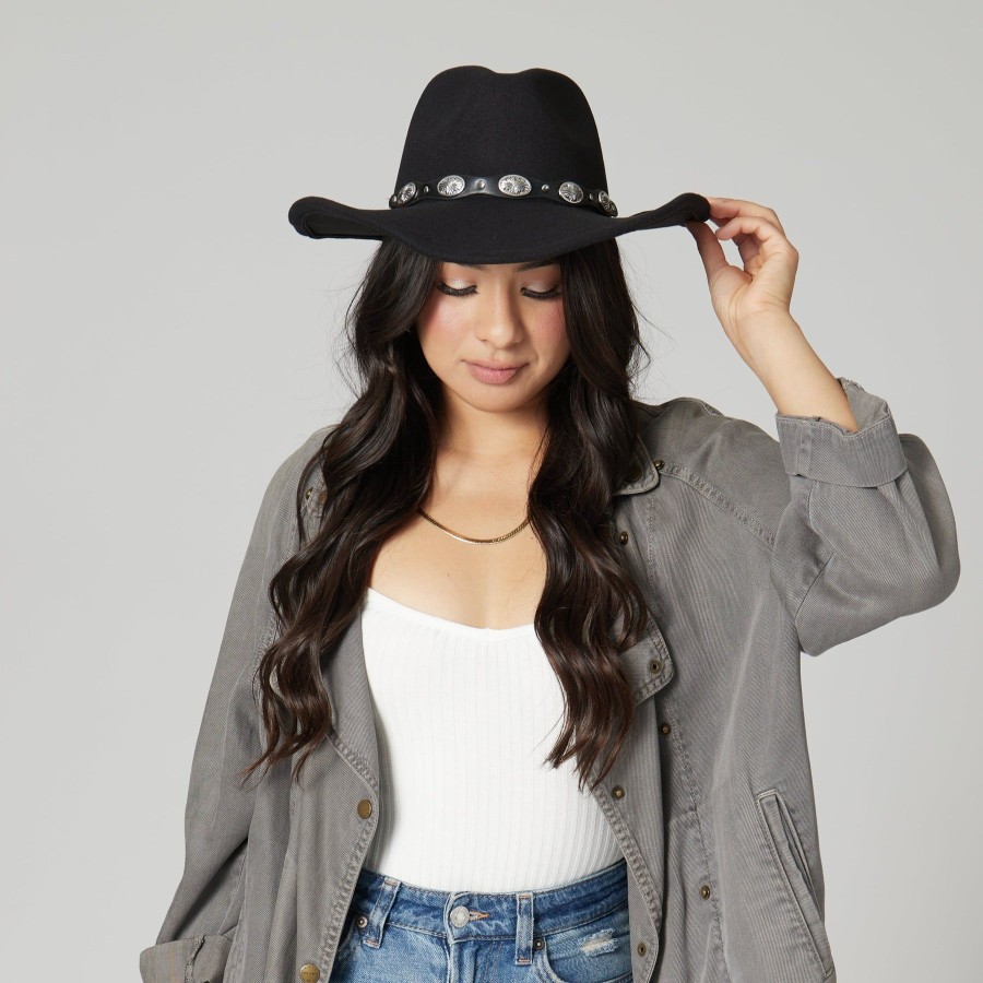 Women San Diego Hat | Women'S Faux Felt Cowboy W/Western Conche Trim