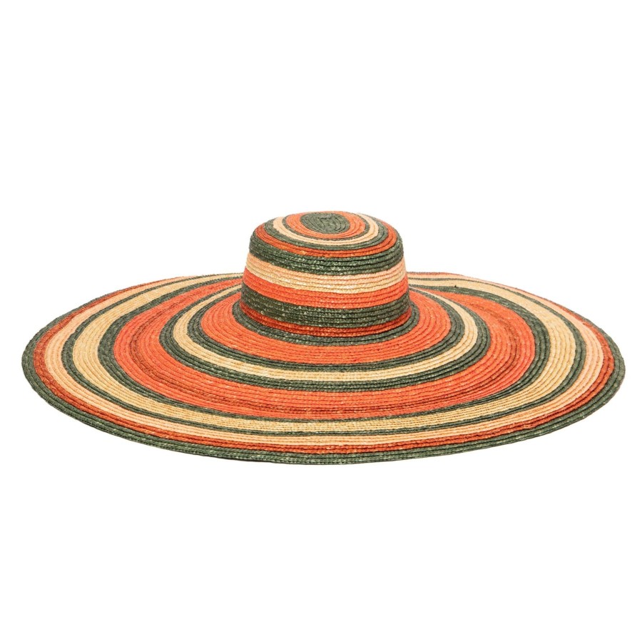 Women San Diego Hat | Women'S Wheat Straw Stripe Wide Brim Sun Hat