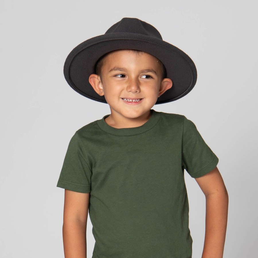 Kids San Diego Hat | Fedora With Faux Leather Band And Metal Snap Back Closure