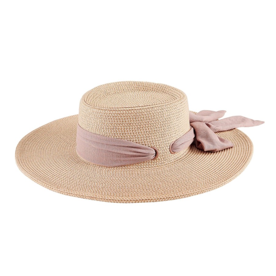 Women San Diego Hat | Women'S Sun Brim Boater Hat With Scarf Bow