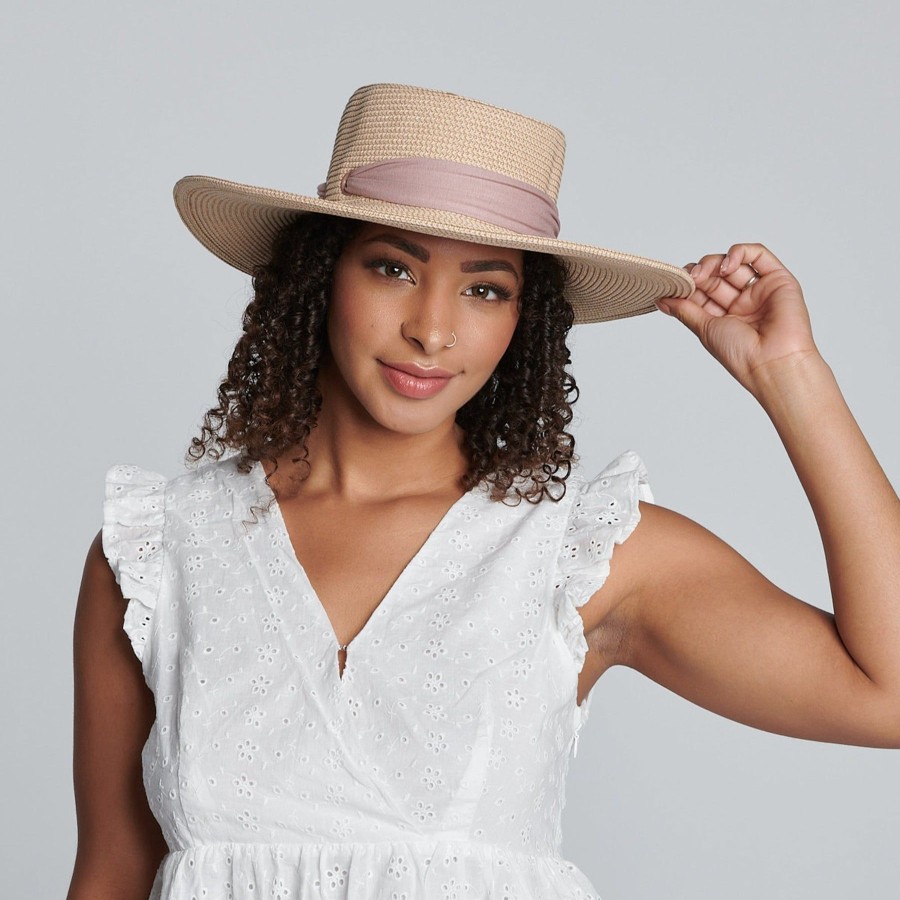 Women San Diego Hat | Women'S Sun Brim Boater Hat With Scarf Bow