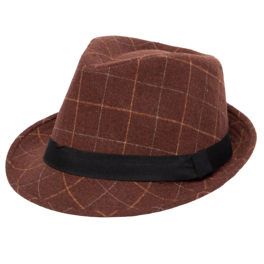 Men San Diego Hat | Men'S Cut&Sew Fedora W/Grosgrain Band & Knot