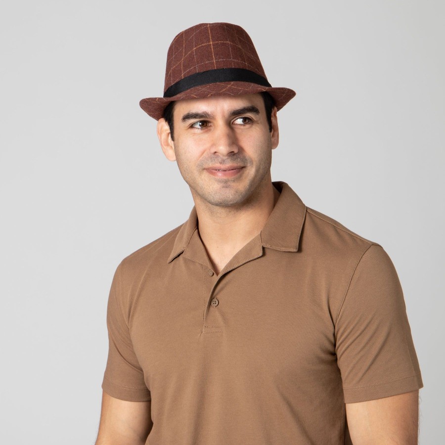 Men San Diego Hat | Men'S Cut&Sew Fedora W/Grosgrain Band & Knot