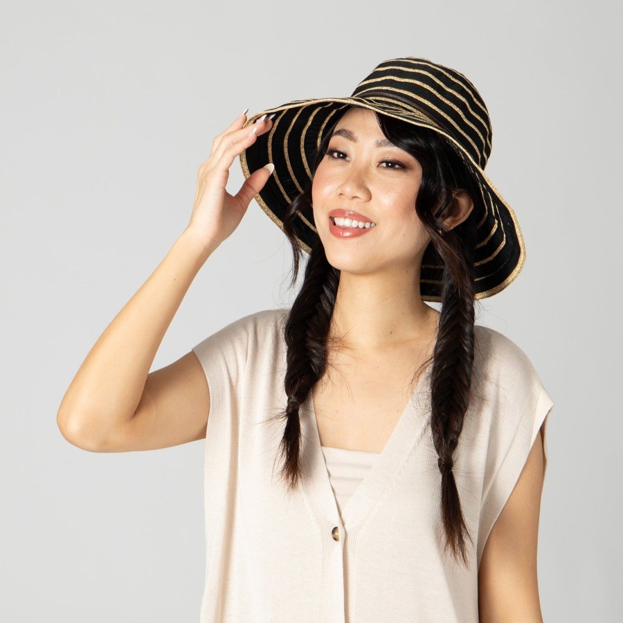 Women San Diego Hat | Women'S Ribbon Paperbraid Stripe Sun Brim